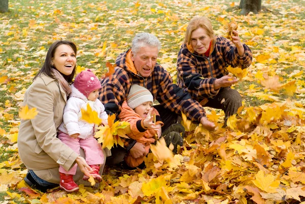 Family playing at nature — Stock Photo, Image