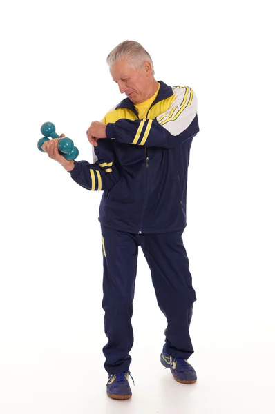 Old sportsman posing — Stock Photo, Image