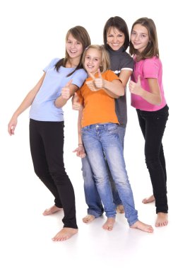 Aunt with girls clipart