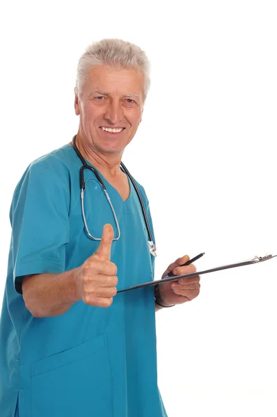 Doc in vestaglia blu — Foto Stock