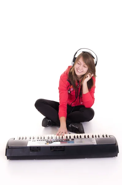 Chica con sintetizador —  Fotos de Stock
