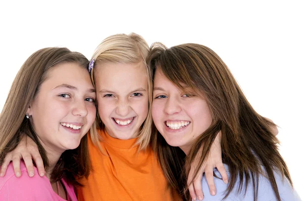 Szczęśliwy trzy dziewczyny — Zdjęcie stockowe