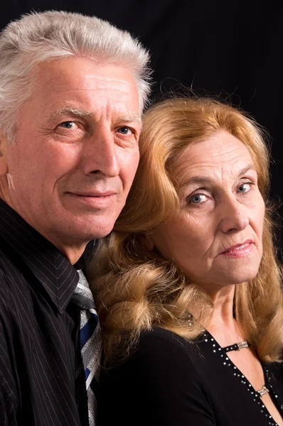 Idősebb pár, fekete — Stock Fotó