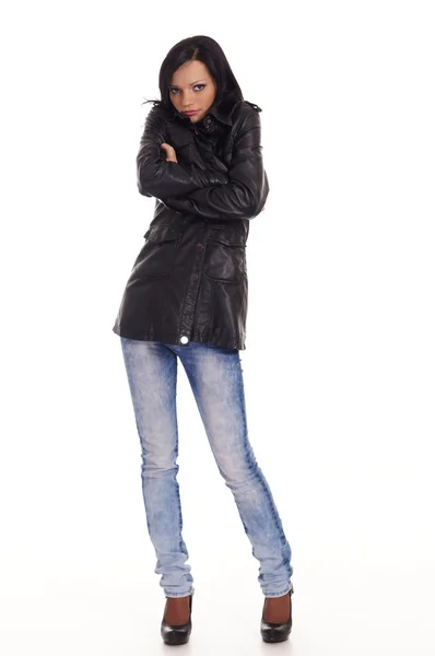 Girl in jacket — Stock Photo, Image