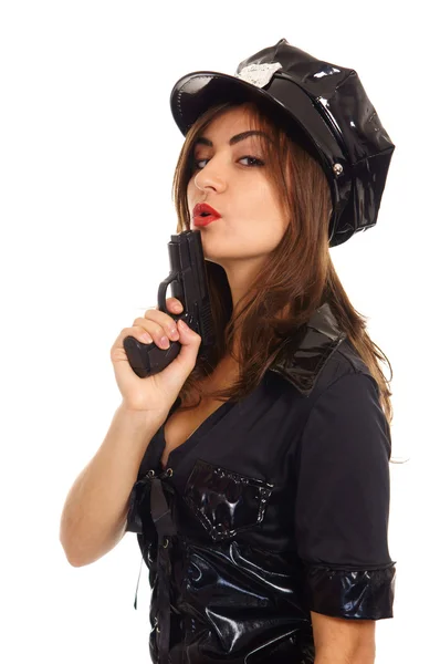 Γυναίκα αστυνομίας νέους — Φωτογραφία Αρχείου