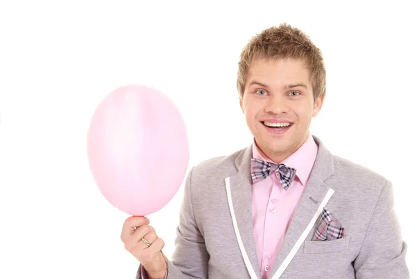 Cute man with baloon — Stock Photo, Image