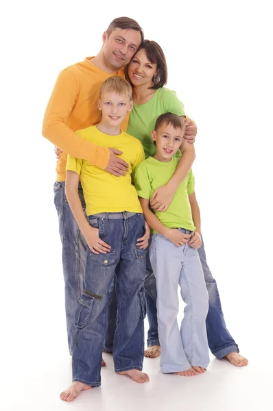 Familia feliz de un cuatro — Foto de Stock