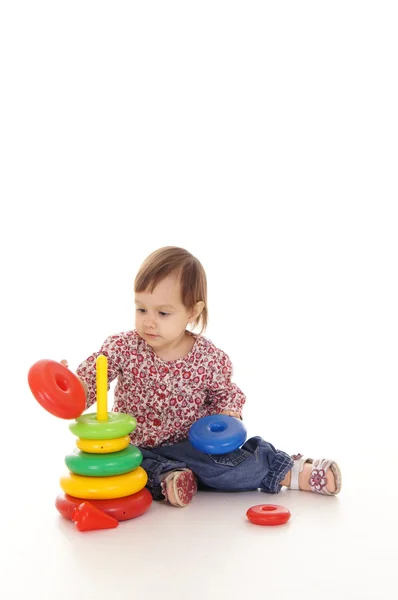 Dziecko grając w podłodze — Zdjęcie stockowe