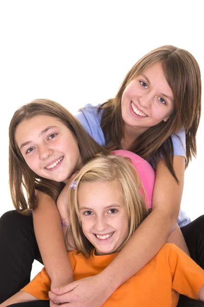 Cute three young girls — Stock Photo, Image