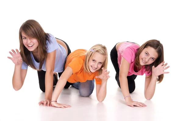 Roztomilé tři mladé dívky — Stock fotografie