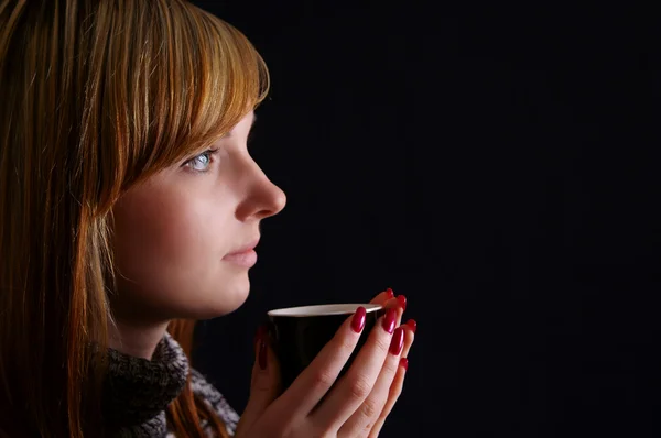 Girl with cup — Stock Photo, Image