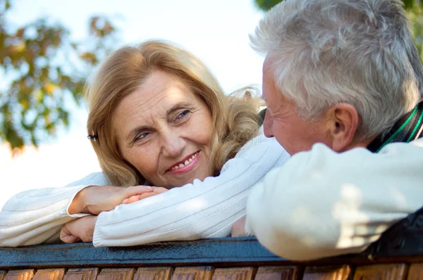 stock image Old couple at park