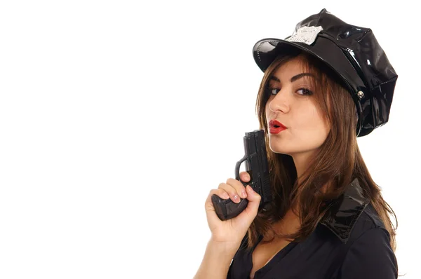 Молодая женщина-полицейский — стоковое фото