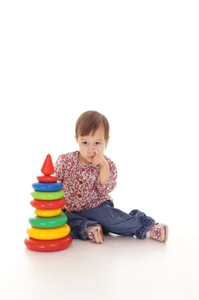 Dziecko grając w podłodze — Zdjęcie stockowe