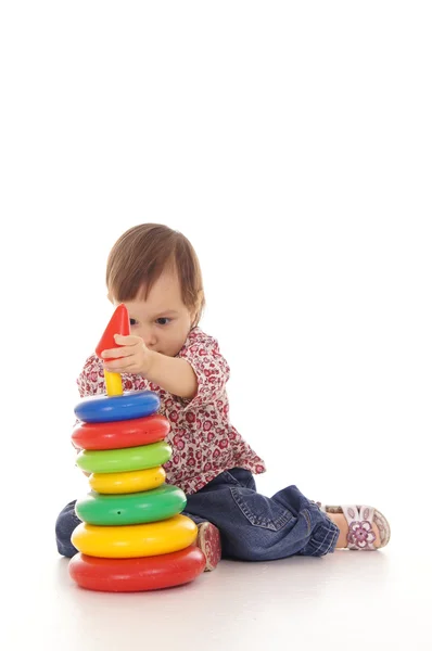Kid playing at floor — Stock Photo, Image