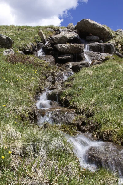 Flödande mountain brook — Stockfoto