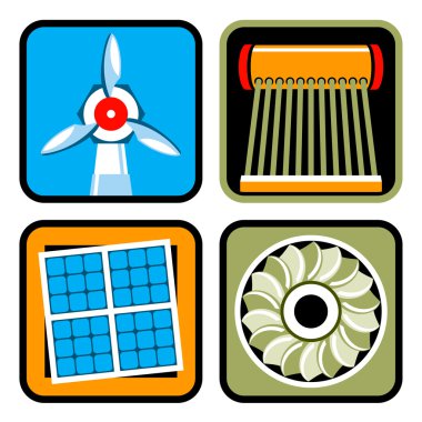 Alternative Energy Sources Icon Set clipart