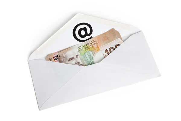E-mail a kanadský dolar — Stock fotografie