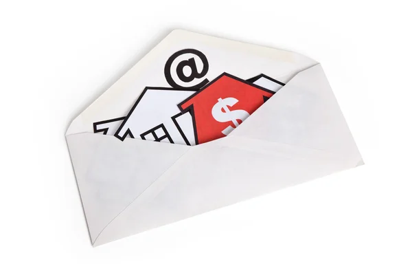 Symbol e-mail a domov — Stock fotografie