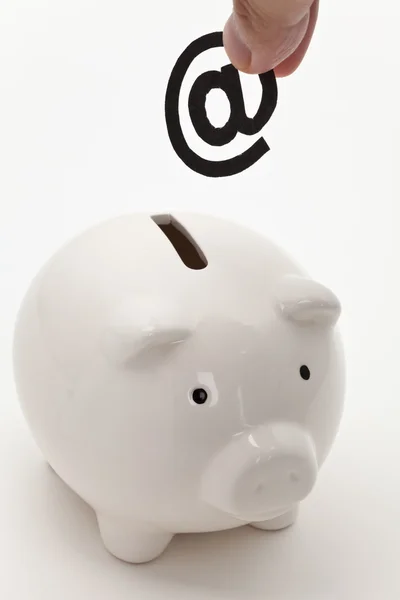 E-mail i piggy bank — Zdjęcie stockowe