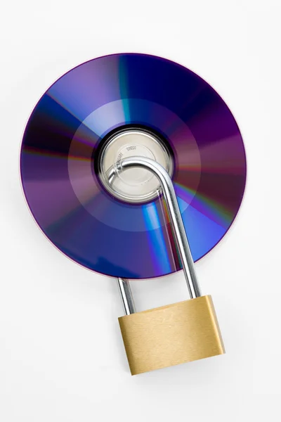 Lock en computer cd — Stockfoto