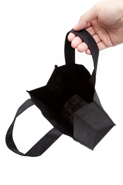 再利用可能なショッピング バッグ黒 — ストック写真