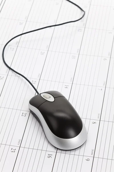 Computer mouse e calendario — Foto Stock