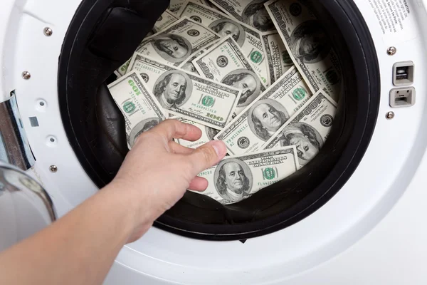 Pengar tvätt — Stockfoto
