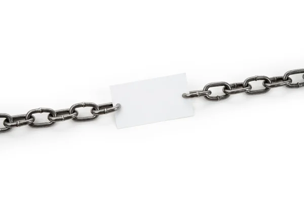 Řetězec a prázdný papír — Stock fotografie