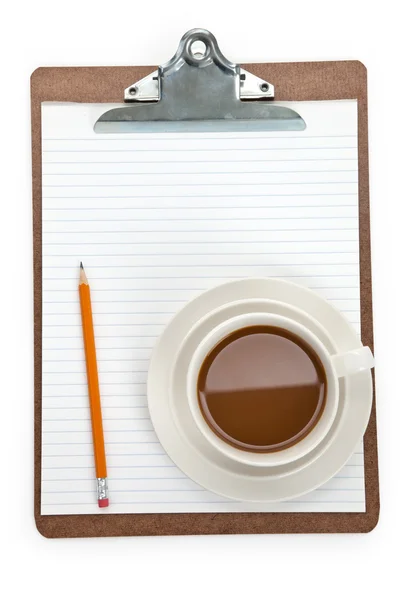 커피 컵 및 클립보드 — 스톡 사진