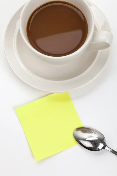 Filiżanka kawy i notatki — Zdjęcie stockowe
