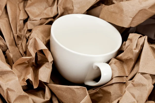 Brown Paper and cup — Stockfoto