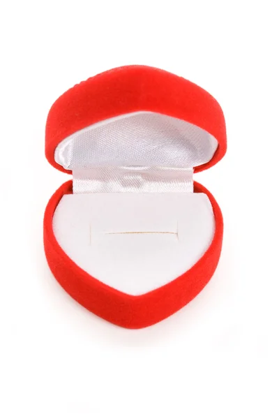 Czerwone serce kształcie pudełku — Zdjęcie stockowe