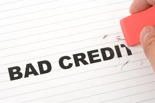 Eraser and word bad credit — Stock Photo, Image