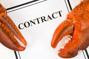 Lobster Claw and Business Contract clipart