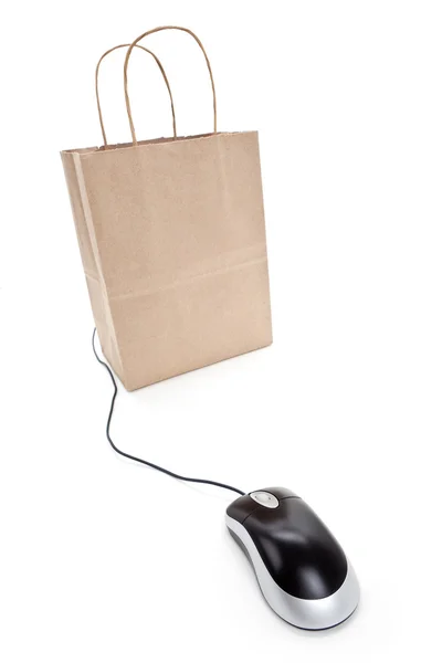 Brown paper shopping bag — Stock Photo, Image