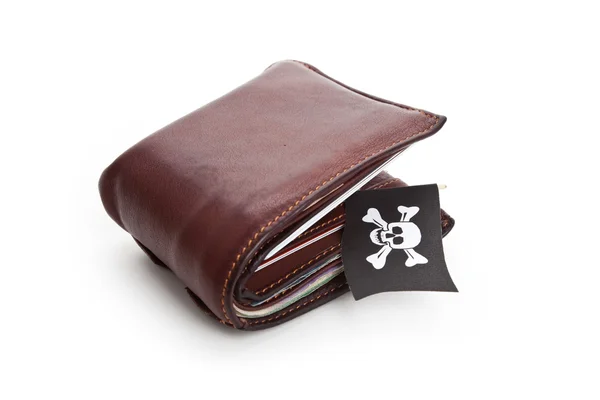 Pirate vlag en portemonnee — Stockfoto