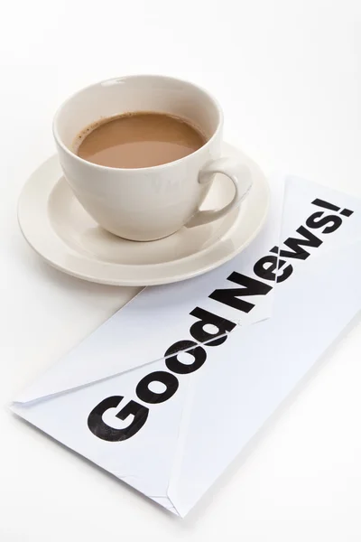 Good News and Coffee Cup — Stock Photo, Image