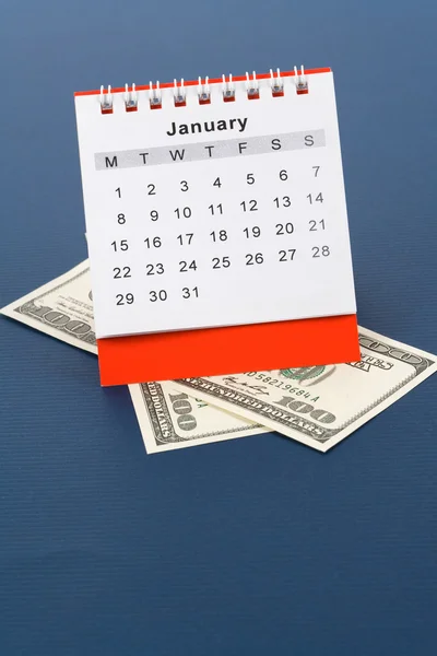 Calendar and dollar — Stock Photo, Image