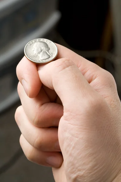 Flipping Coin — Stock Photo, Image