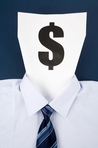 Papírové tváře a znak dolaru — Stock fotografie