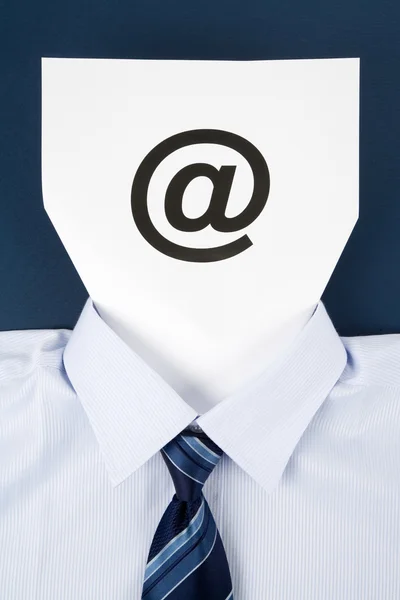 Paper Face and Email Sign — Stock Photo, Image
