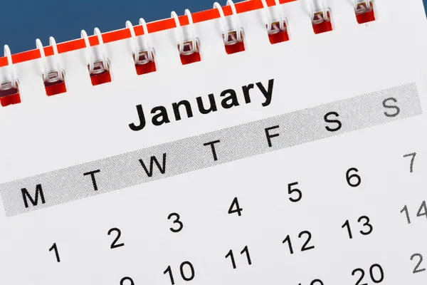Kalenderblatt Januar — Stockfoto