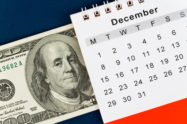 Calendar and dollar — Stock Photo, Image