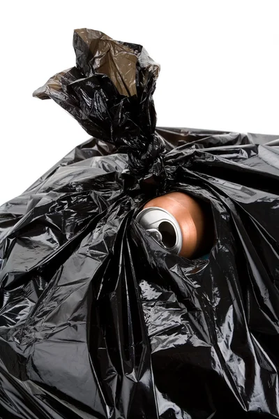 Мешок для мусора и может — стоковое фото