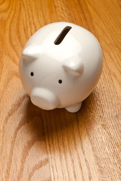 Witte piggy bank — Stockfoto