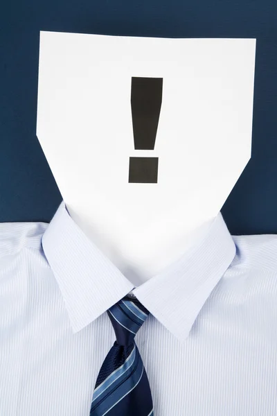 Paper Face and Exclamation Point — Stock Photo, Image