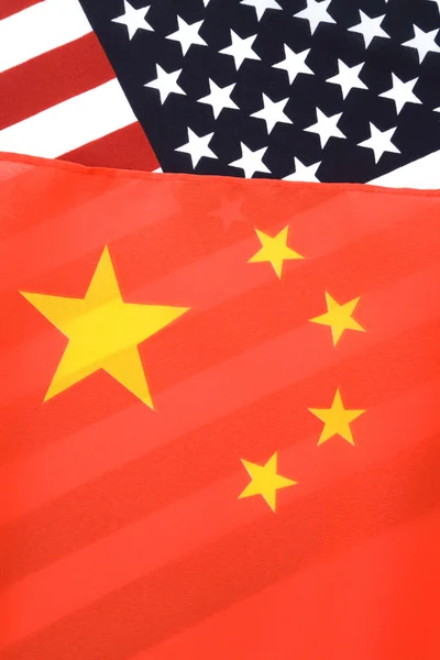 China und USA Flagge — Stockfoto