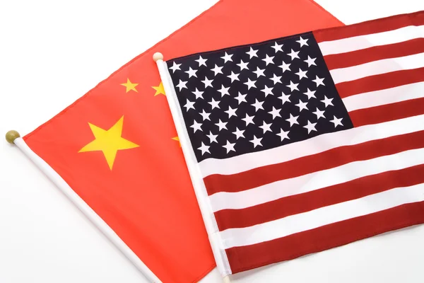 Kina och usa flagga — Stockfoto