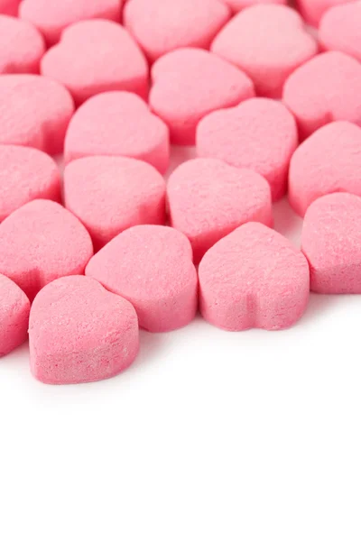 粉红的心形状糖果 — 图库照片